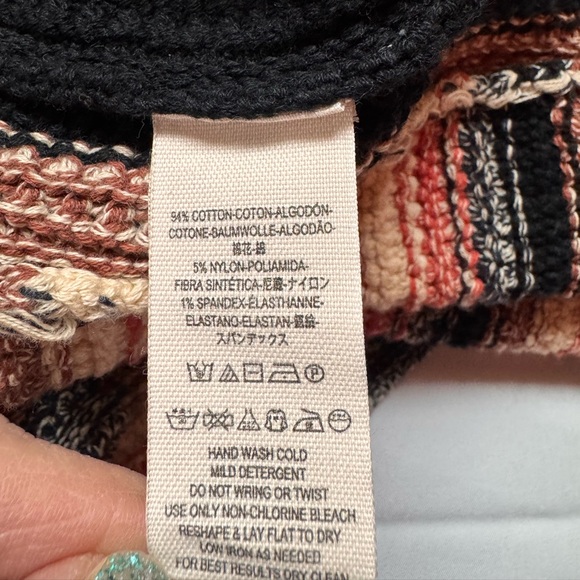 Free People Retro Ruby Striped Crochet Sweater Tank Dress Womens Size L NWT Boho - Picture 10 of 12